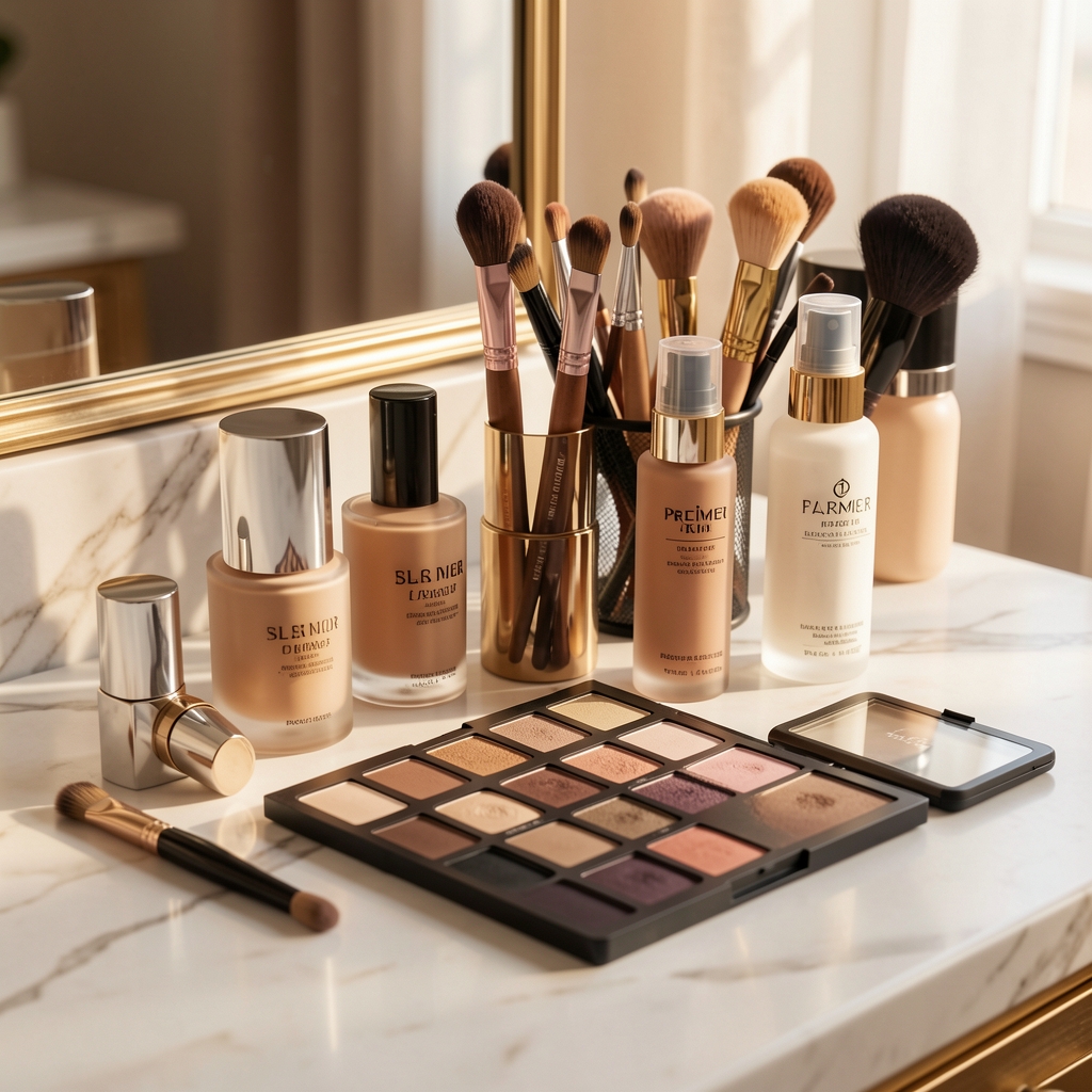 Maquillaje natural tipo "no makeup look" aplicado sobre piel clara con base ligera, corrector y gloss transparente